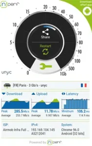 Speedtest de la 5G en France.