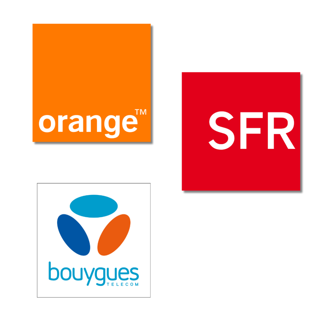 Logo opérateurs orange, sfr et bouygues