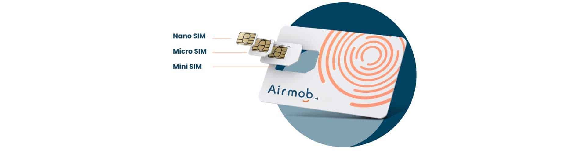 Illustrations taille carte SIM Data