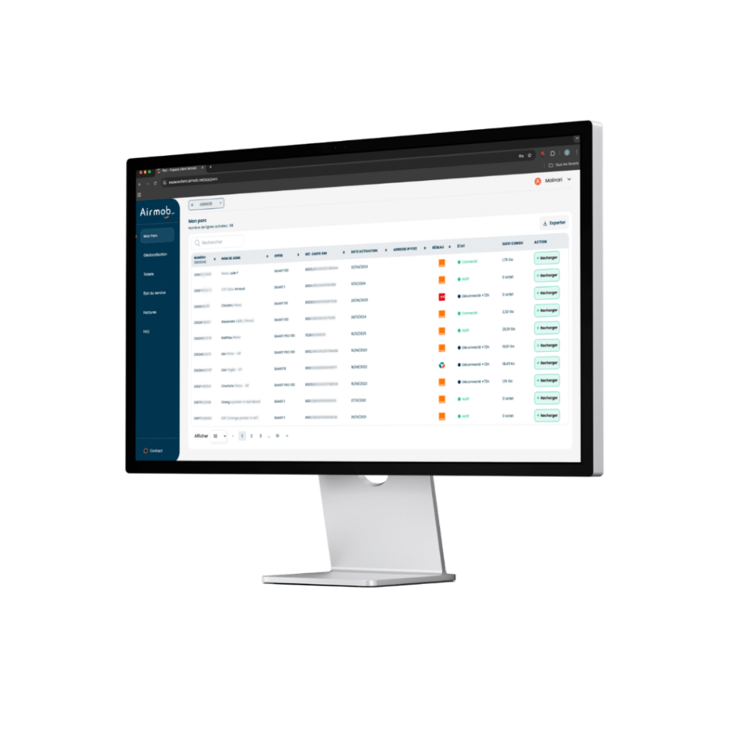 Portail client Airmob