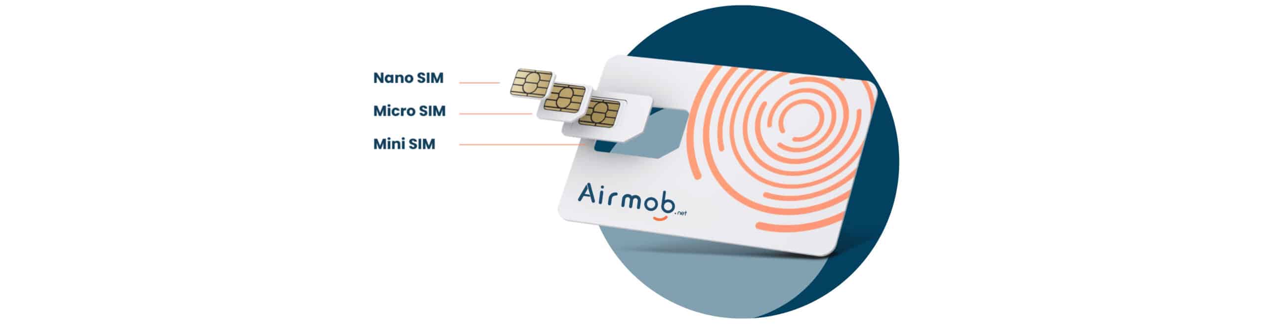 Illustrations taille carte SIM Data